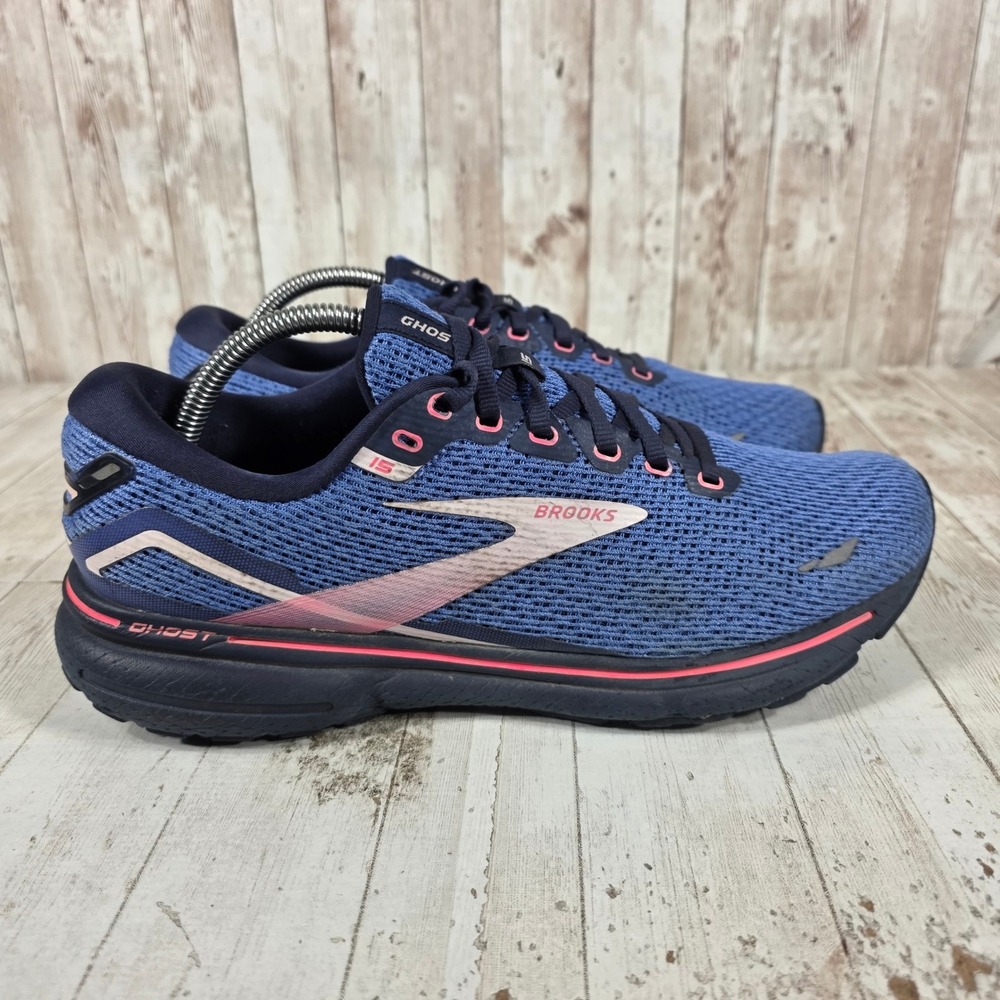 Brooks Ghost 15 Womens Running Shoes Blue Pink 1203801B469 Size 11 Medium B